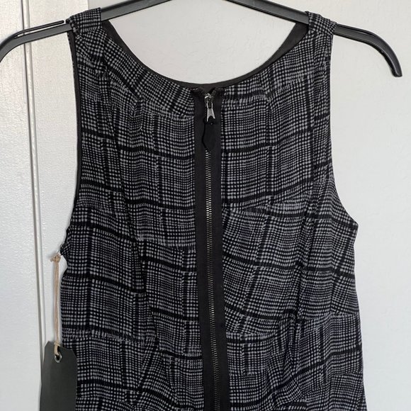 NWT RAG & BONE Tribeca Dress Gray Black Plaid sz 10 Sleeveless Mini - Picture 5 of 16